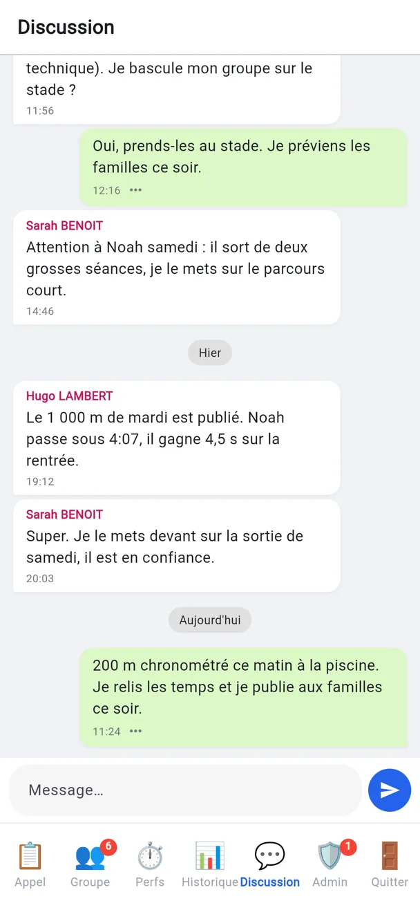 Fil de discussion réservé au staff dans La Relève.